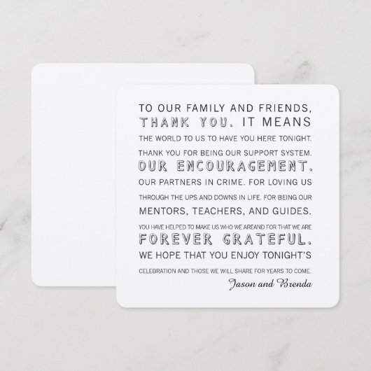 Cartes faites sur commande de Merci de jour du (Devant / Derrière)