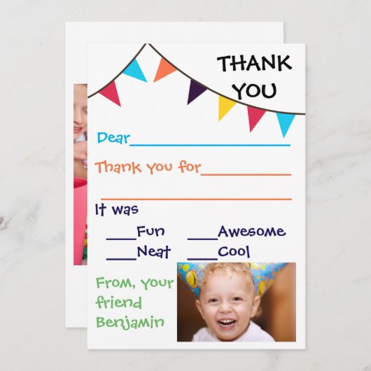 Cartes faites sur commande de Merci de l'étamine (Devant / Derrière)