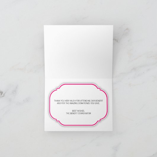 Cartes faites sur commande de Merci d'impression (Intérieur)