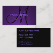 Cartes faites sur commande pourpres foncées (Devant / Derrière)