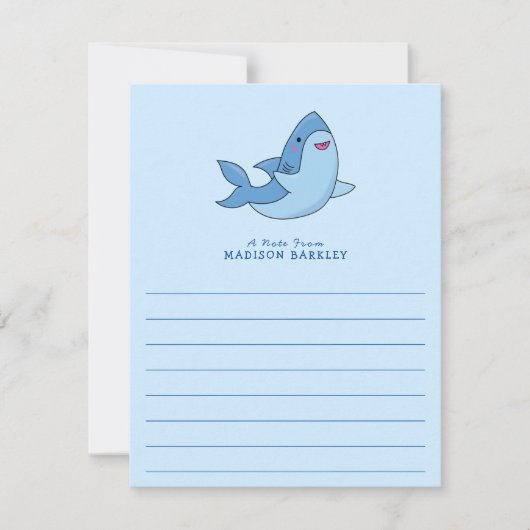 Cartes fixes Kawaii Plat pour enfants requins (Devant)