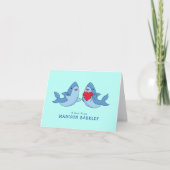 Cartes fixes mignonnes pour enfants de requins (Devant)