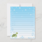 Cartes fixes pour enfants de la tortue de mer (Dos)