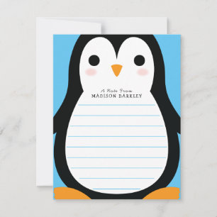 Cartes fixes pour enfants Penguin Cute Flat