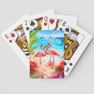 Cartes Flamant rose personnalisé Carte de jeu à thème