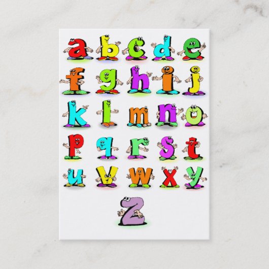 Cartes flash d'alphabet (Devant)