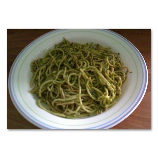 Cartes flash de lecture de pâtes au basilic Pesto (Devant)