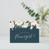 cartes fleur de magnolia voulez-vous être ma demoi (Debout devant)