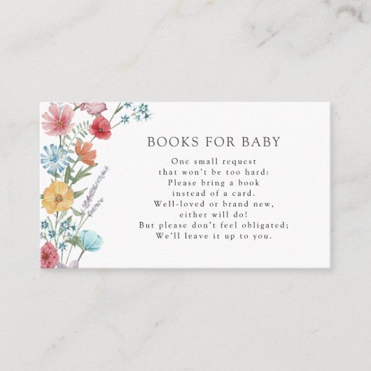 Cartes Fleur Sauvage pour Bébé (Devant)