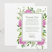 Cartes Fleurs d'Hydrangeas Roses 30 ans (Devant / Derrière)