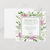Cartes Fleurs d'Hydrangeas Roses 30 ans (Devant / Derrière)