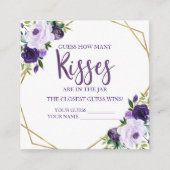 Cartes Fleurs Or Violet Devinez Combien de Bisous (Devant)