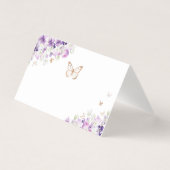 Cartes fleurs sauvages de papillon violet d'or (Front)