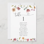 Cartes fleurs sauvages de tableau de Mariage (Devant)