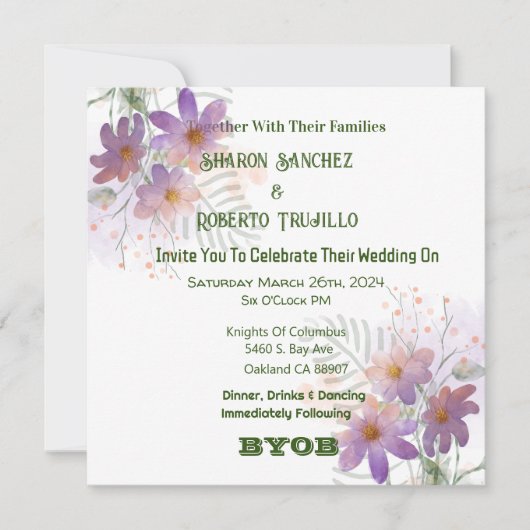 Cartes Fleurs Sauvages Violettes (Devant)