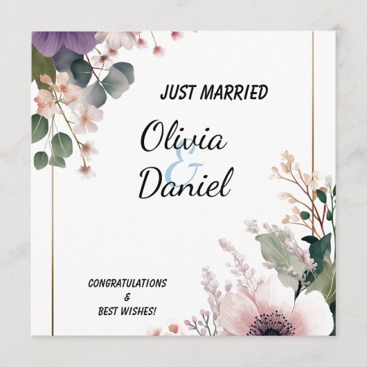 Cartes Florales de Mariage (Devant)