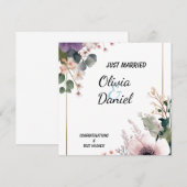 Cartes Florales de Mariage (Devant / Derrière)