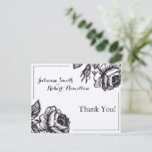 Cartes florales de Merci de mariage de roses chics (Debout devant)