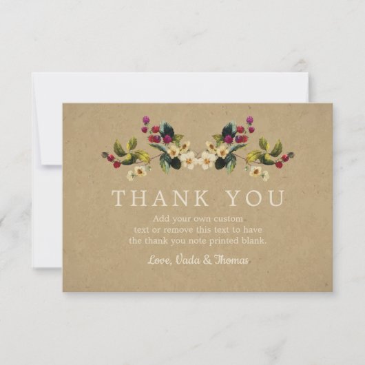 Cartes florales de Merci de pays (Devant)