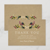 Cartes florales de Merci de pays (Devant / Derrière)