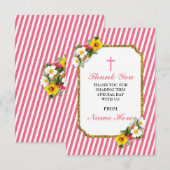 Cartes florales de rayure de corail religieuse de (Devant / Derrière)