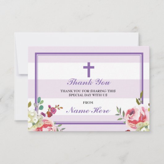 Cartes florales de rayure pourpre religieuse de (Devant)
