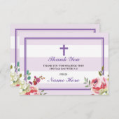 Cartes florales de rayure pourpre religieuse de (Devant / Derrière)