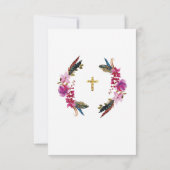 Cartes florales d'or de croix religieuse de (Dos)