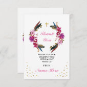 Cartes florales d'or de croix religieuse de (Devant / Derrière)