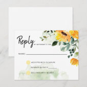 Cartes Florales Jaunes de Floraison de Verdure Rép (Devant / Derrière)