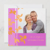 Cartes florales oranges roses de faire-part de (Dos)