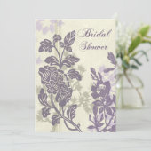 Cartes florales pourpres d'invitation de Fête de (Debout devant)