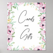 Cartes florales roses et affiche cadeau (Devant)