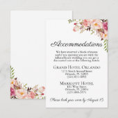 Cartes florales roses rustiques de logement de (Devant / Derrière)