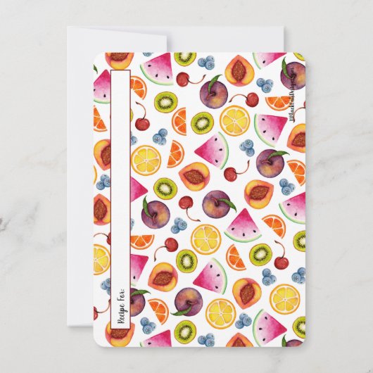 Cartes fruitées de recette (Dos)