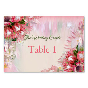 Cartes Fuchsia Protea - Blush & Gold Table