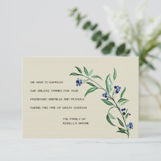 Cartes funèbres de Merci de baies (Debout devant)