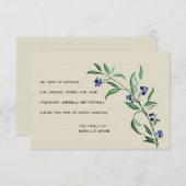 Cartes funèbres de Merci de baies (Devant / Derrière)