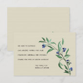 Cartes funèbres de Merci de baies (Devant / Derrière)