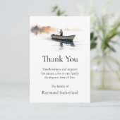 Cartes funéraires Merci, Carte de note bateau de p (Debout devant)