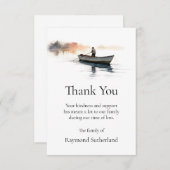 Cartes funéraires Merci, Carte de note bateau de p (Devant / Derrière)