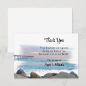 Cartes funéraires Merci, La jetée, Bereavement (Devant / Derrière)