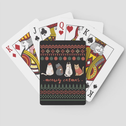 Cartes Funny Chat jeu de Noël - Chat Noël (dos)