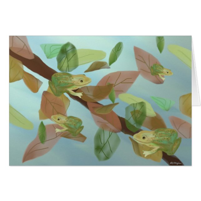 Cartes gambadantes de grenouilles (Devant Horizontal)
