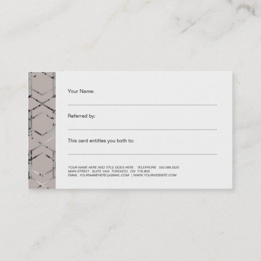 Cartes géométriques argentées de remise (Dos)