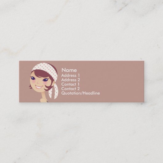 Cartes Girly de profil de fille (Devant)