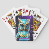 Cartes Golden Owl Purple Night Monogram Jeu de match pour (dos)