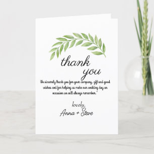 Cartes Greenery Merci, Editable Merci Cartes