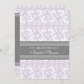 Cartes grises lilas d'invitation de Fête de la (Devant / Derrière)