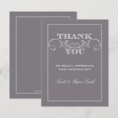 Cartes grises modernes de Merci de mariage (Devant / Derrière)